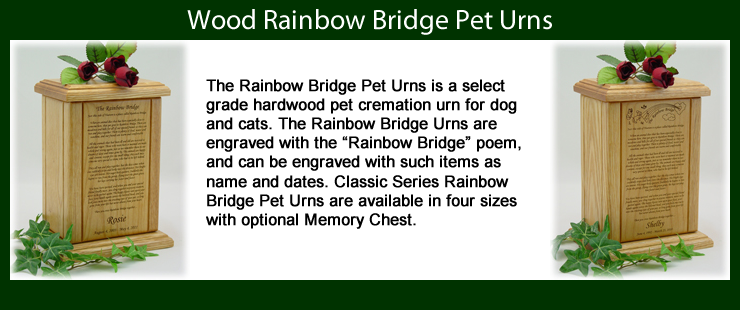 Rainbow Bridge Pet Urns